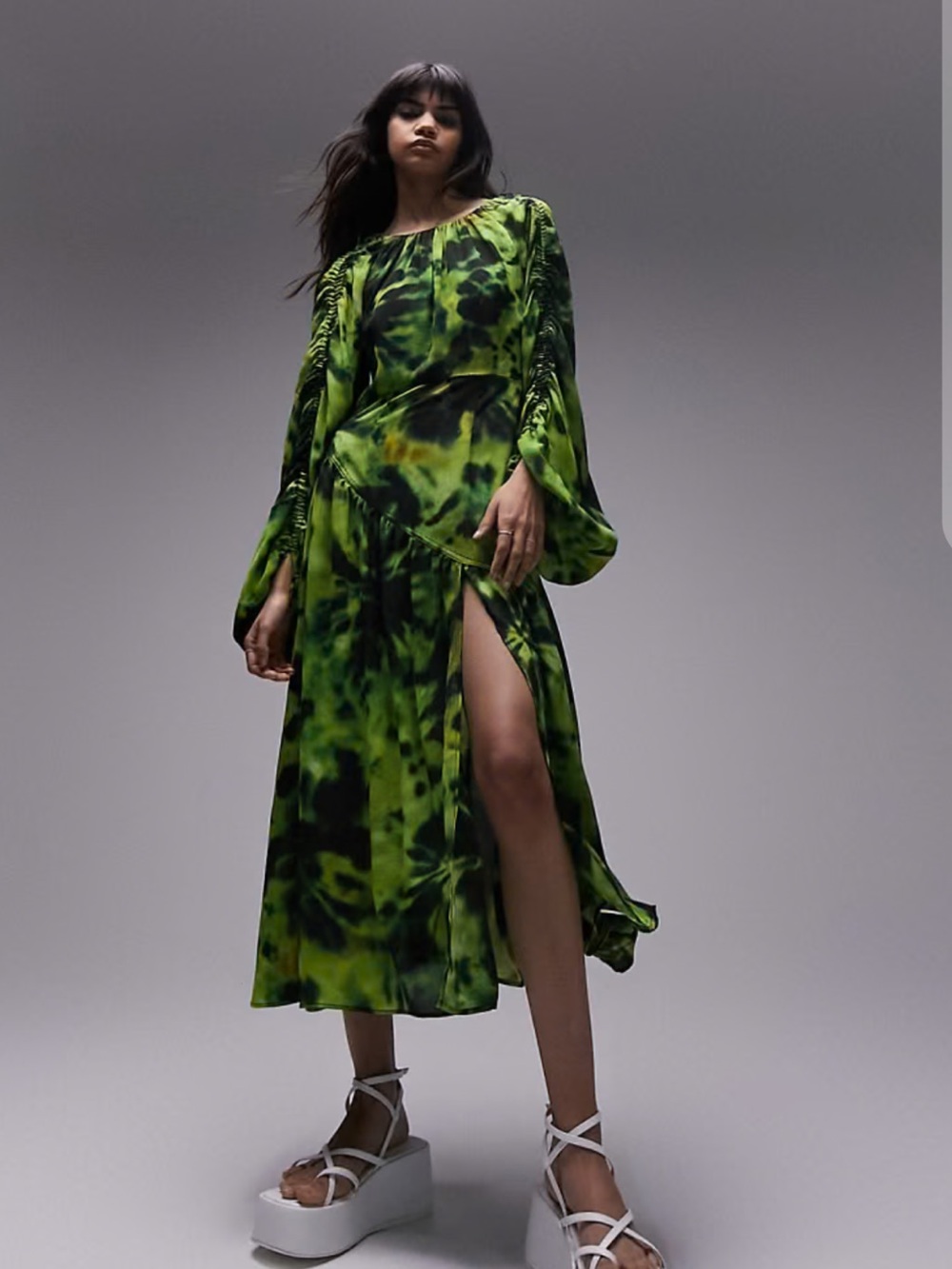 Topshop open back long sleeve dress